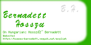 bernadett hosszu business card